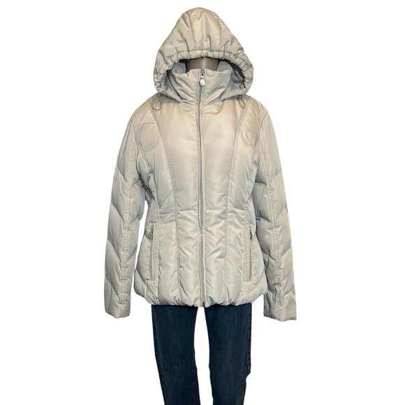 Calvin Klein Women’s Puffer Jacket  Pockets Hooded Zipper Size Large Long Sleeve - Picture 1 of 16